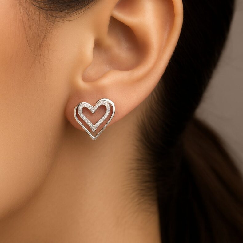 Brinco Coração Duplo