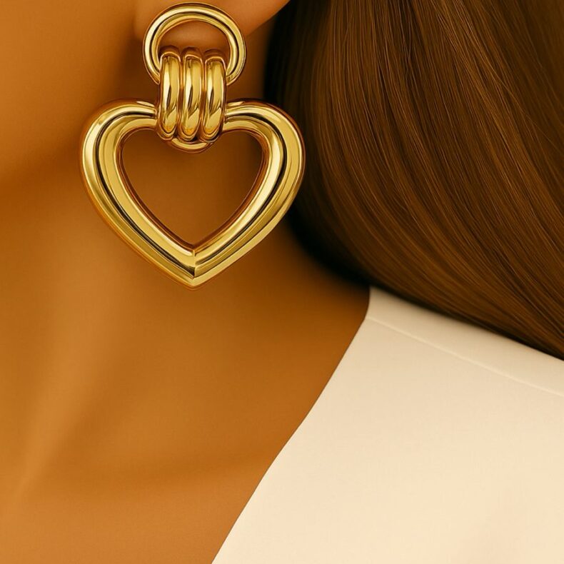 Brinco Coração Geométrico