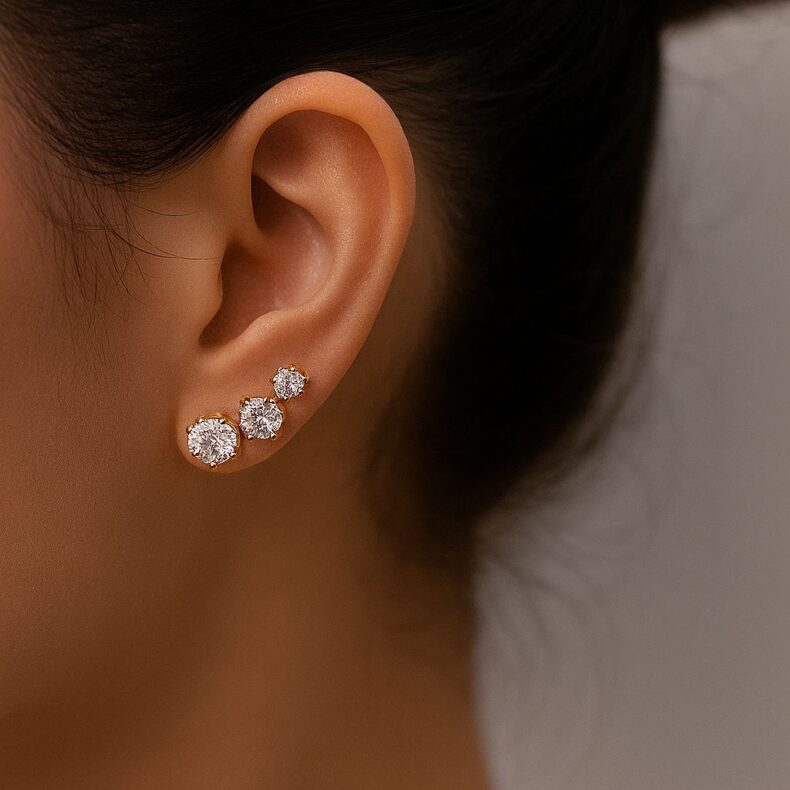 Trio de Brincos - Zircônia