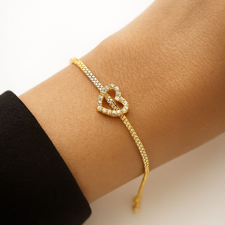 Pulseira Coração Cravejada