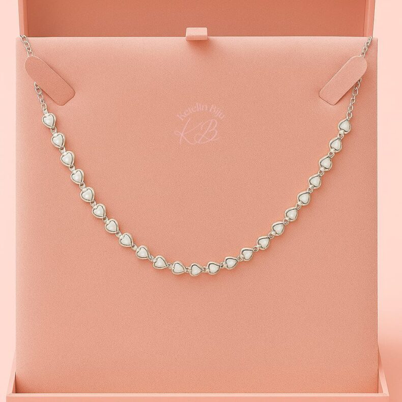 Choker coração pérola