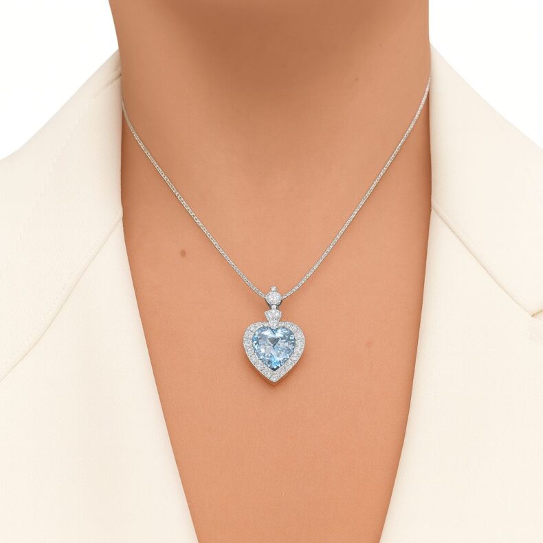 Colar zircônia de coração