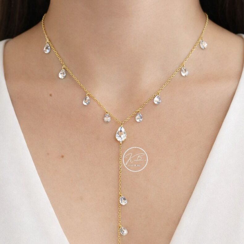 Colar Gravata Zircônia